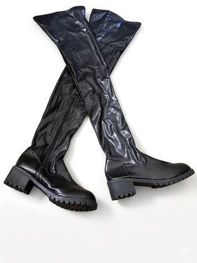 LuxeStretch Thigh-High Platform Boots